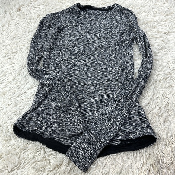 Lululemon Runderful Long Sleeve Spaced Out Space Dye Black White - Picture 1 of 4